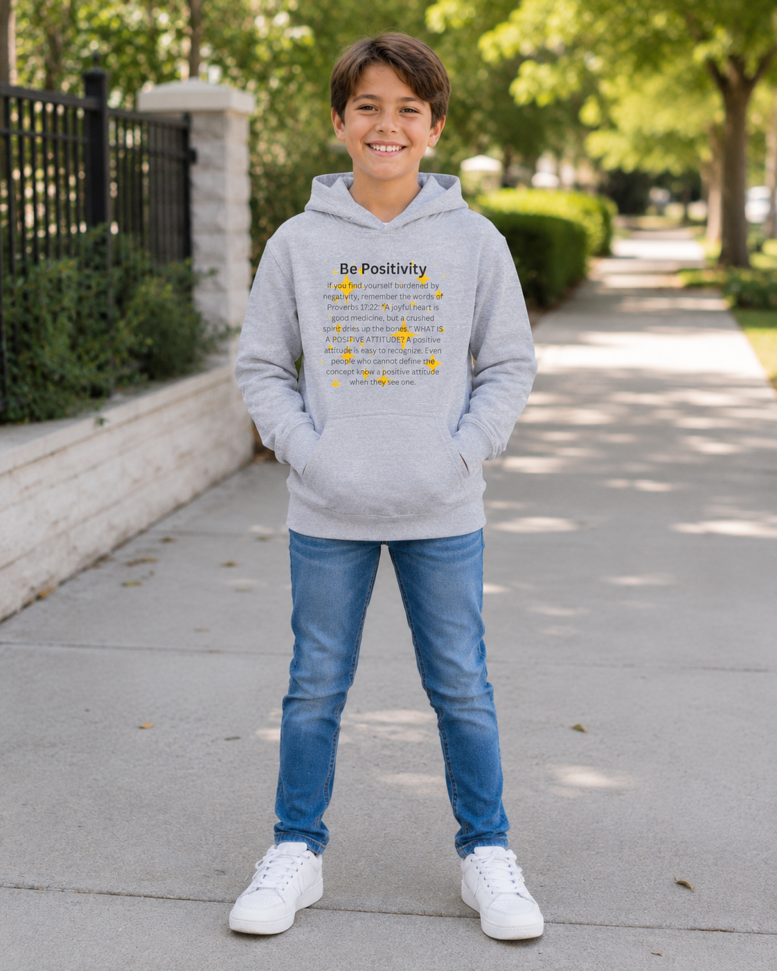 Be Positivity Youth Pullover Fleece Hoodie