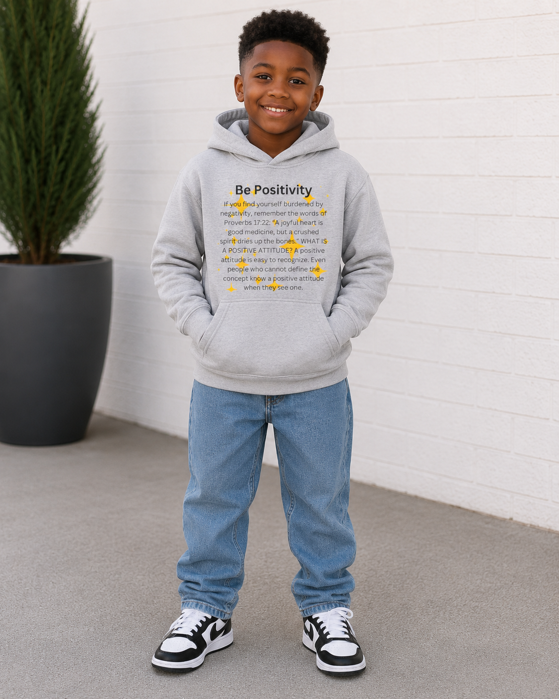 Be Positivity Youth Pullover Fleece Hoodie
