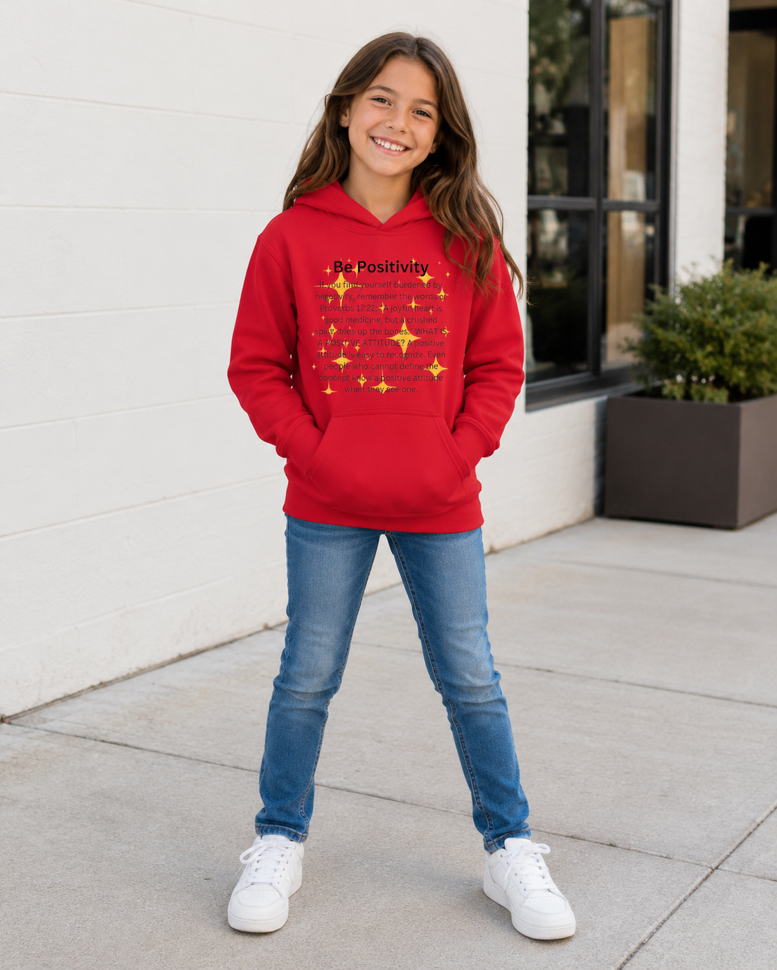 Be Positivity Youth Pullover Fleece Hoodie