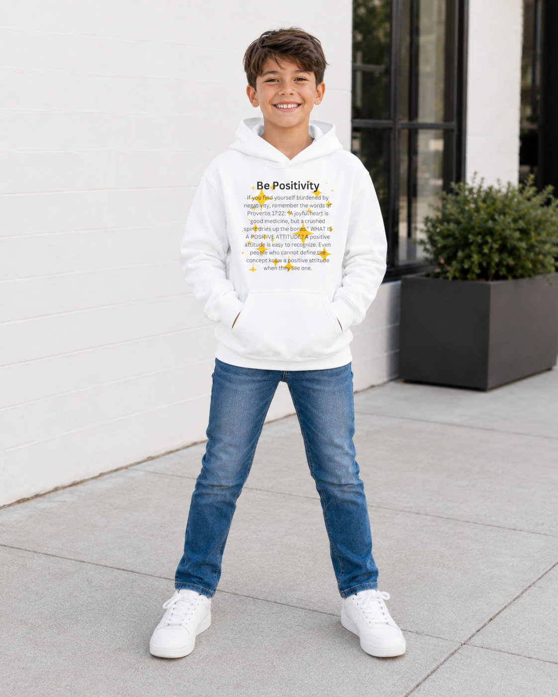 Be Positivity Youth Pullover Fleece Hoodie