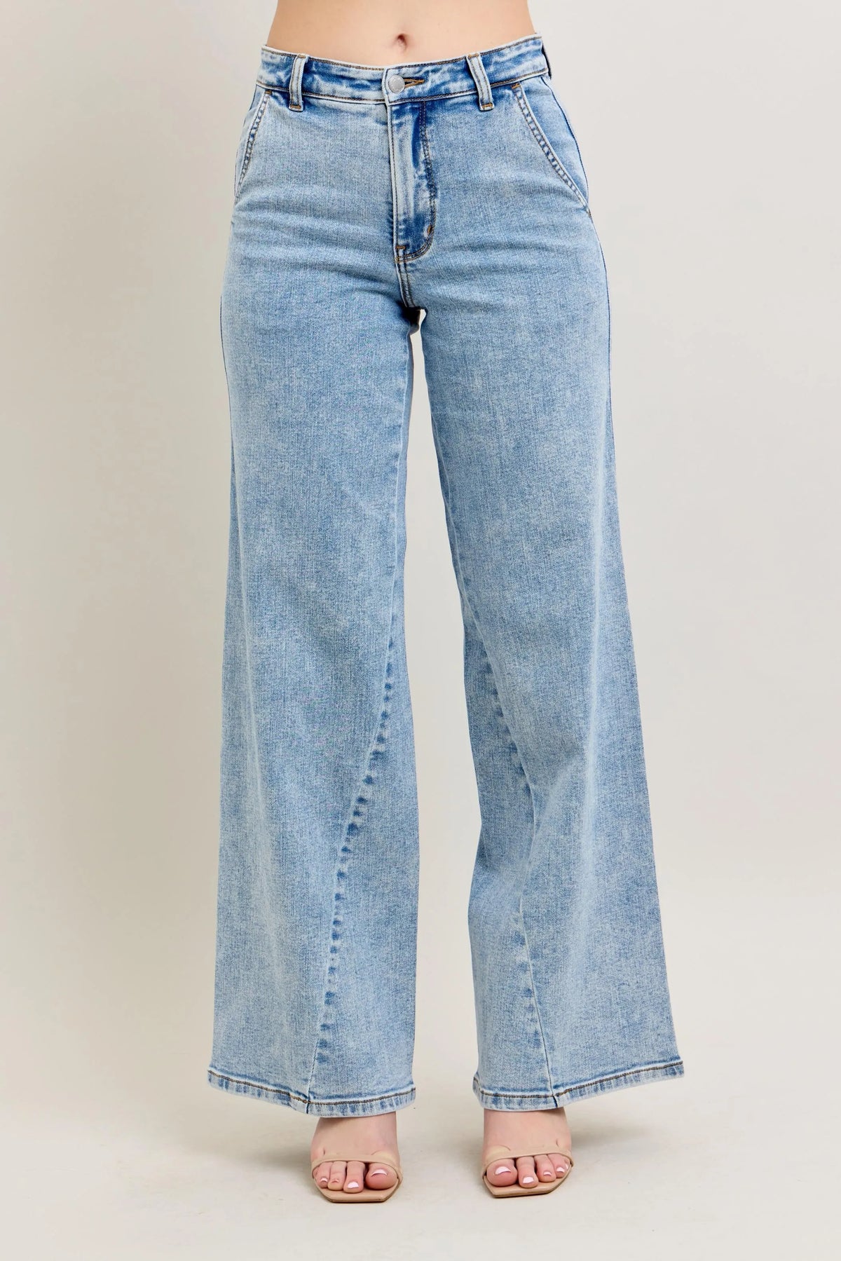 Judy Blue High Waist Wide Leg Jeans – Side View
