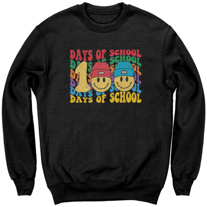 Beanie Smile Face 100 Days of School Sweatshirt