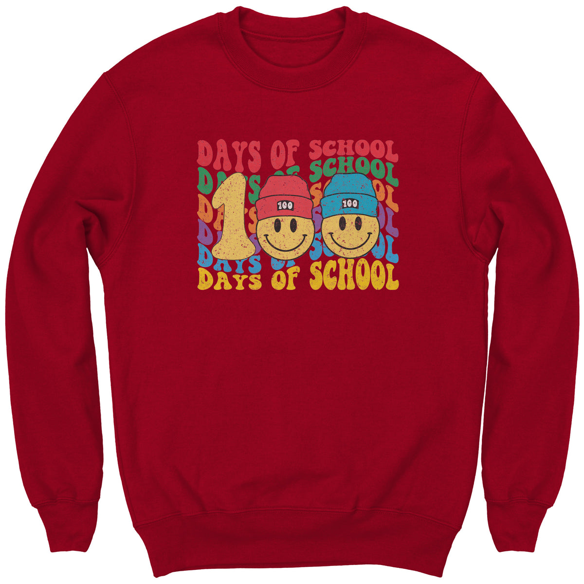 Beanie Smile Face 100 Days of School Sweatshirt