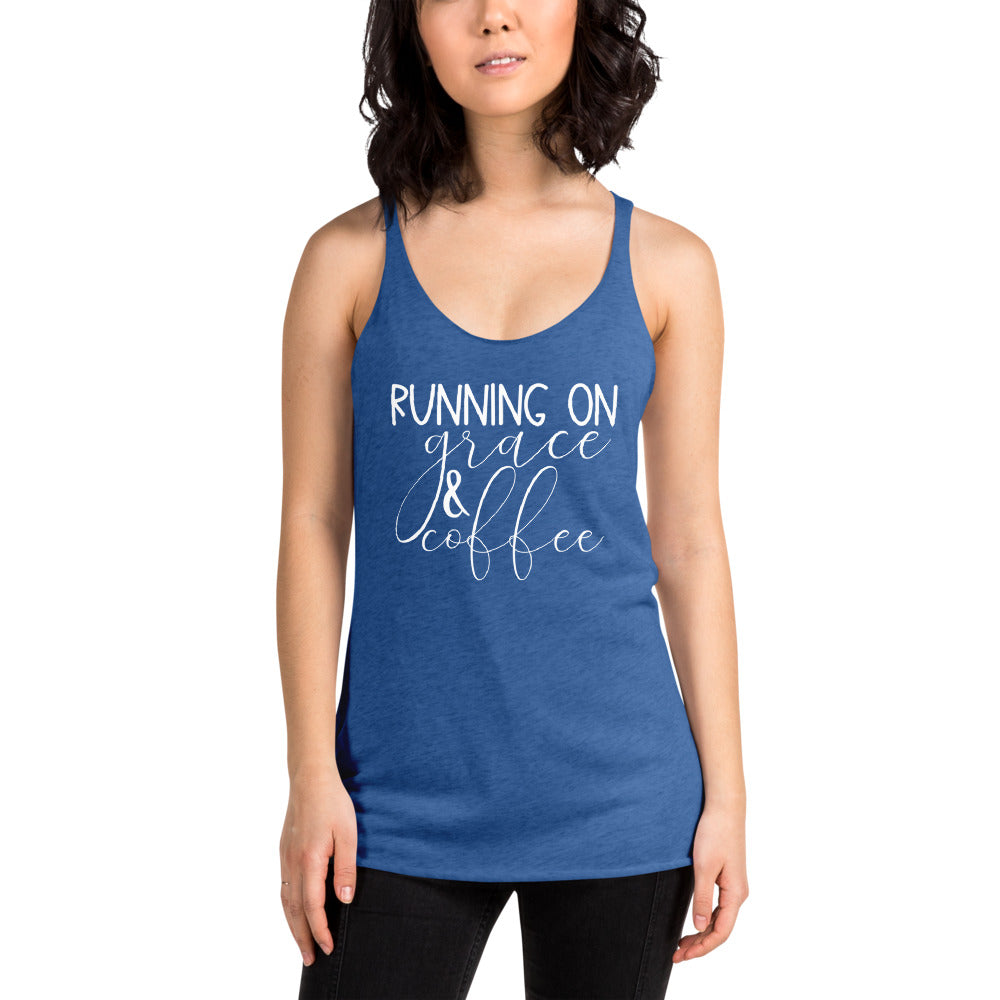 Running on Grace and Coffee Women's Racerback Tank