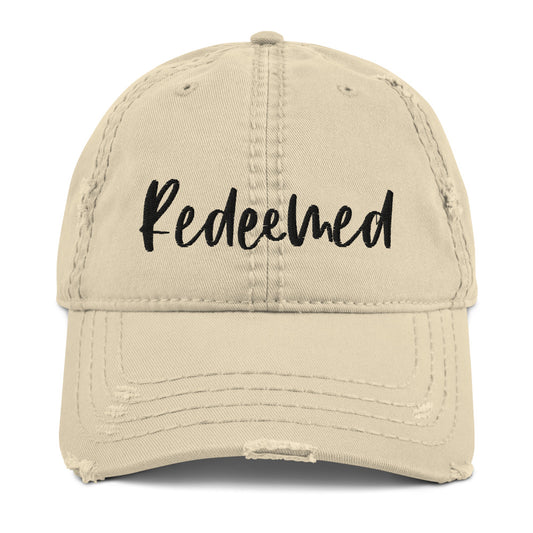 Redeemed Distressed Dad Hat